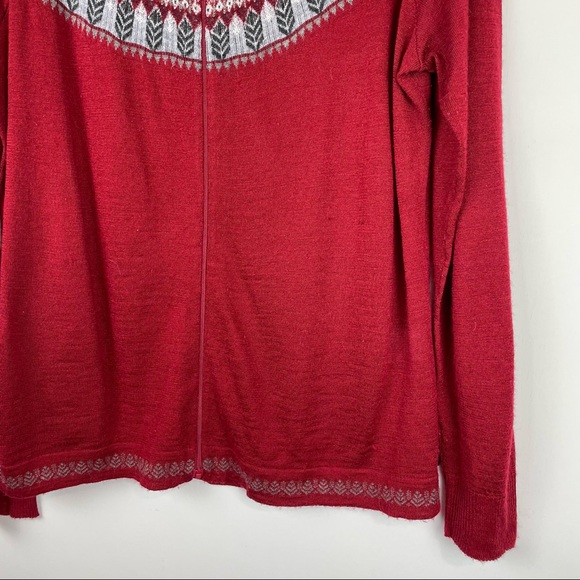 Woolrich Women's XL Acrylic Merino Wool Full Zip Fair Isle Lightweight Sweater - Picture 4 of 12